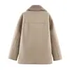 Comercio Exterior Transfronterizo Ropa de Mujer Otoño e Invierno 2025 Estilo Europeo y Americano Solapa Manga Larga Doble Botonadura Chaqueta Reversible para Mujer F612090