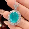 2026 Nuevo Producto Joyería Huabi Cobre Chapado en Oro Esmeralda Simulada Set de Collares de Gama Alta Piedra Principal 15*18
