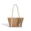 Bolsa de Mão Tecida Artesanal Estilo Coreano 2026, Bolsa de Ombro de Grande Capacidade para Mulheres, Nova Bolsa de Praia de Nicho para Férias