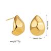 Aretes de Gota de Agua con Superficie Lisa Irregular Chapados en Oro de 18K, Aretes de Tuerca Simples Vintage, Accesorios para Orejas en Forma de C, Joyería de Comercio Transfronterizo Europeo y Americano