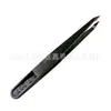 Pinzas de plástico antiestáticas pinzas de fibra de carbono negras punta de codo cabeza redonda herramienta de sujeción clip manual para pegamento electrónico
