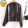 Chaqueta corta de plumón transfronteriza, cuello estilo americano fresco y elegante, chaqueta de piel de oveja holgada y favorecedora, abrigo moderno de talla grande