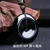 Colar de Charme de Segurança de Obsidiana Natural Pingente Quadrado Fivela de Segurança Unissex Pingente Redondo Venda por Atacado de Fábrica