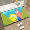 Felpudo de Barro Diatomeas de Dibujos Animados Anime Bob Esponja, Felpudo para Puerta de Baño Resistente a Manchas y al Desgaste, Felpudo Antideslizante Absorbente de Agua para Baño