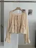 Camisa de Manga Larga con Volantes y Lazo para Mujer KEKEZOON, Estilo Suave de Otoño, Blusa Holgada de Manga Acampanada 8766