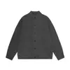 2002 Simples Cor Pura Neutro Design Preguiçoso Malha Street Tendência Masculina Gola Alta High-End Solto Cardigan Malha