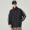 Sudadera Cardigan con Cremallera para Hombre con Cuello Alto, Color Sólido, Chaqueta Casual Retro Japonesa, Chaqueta de Moda Nueva Primavera/Otoño 2026