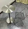 Mesa de Centro Estilo Industrial Simples Celebridade da Internet Loja de Chá com Leite Mesa Redonda Pequena de Ferro Mesa Pequena Moderna de Aço Inoxidável Mesa de Centro para Varanda