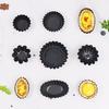 Transfronterizo en stock Hogar Rojo y Negro Molde para Tarta de Huevo con Revestimiento Antiadherente con Forma de Flor Tarta Portuguesa Molde Crisantemo Plato para Tarta de Frutas Molde para Pastel