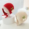 Gorros de Bebé Estilo Otoño e Invierno para Bebés Pequeños, Elegantes Gorros de Encaje para Bebés Niña, Gorros de Lana Cálidos con Protección para las Orejas de Pequeña Princesa