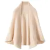 Cachecol de Lã Cashmere Outono/Inverno Novo Estilo Feminino Padrão Diamante Oversized Aquecedor de Pescoço Xale Quente Protetor de Pescoço Tricô Lenço Longo
