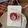 Nuevo Estilo Coreano Dulce Rojo Dibujos Animados Pasador Tela Niños Lado Roto Flequillo Clip Accesorios para el Cabello de Niña Hechos a Mano