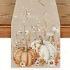 Venta Caliente Transfronteriza Camino de Mesa de Calabaza de Otoño Impresión de Alta Definición Hoja de Arce Piña Decoración de Festival Camino de Mesa Atmósfera del Hogar En Stock