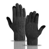 Luvas quentes com tela sensível ao toque para homens, luvas de ciclismo de inverno antiderrapantes com forro de fleece, luvas de lã engrossadas à prova de frio, luvas para atividades ao ar livre com dedos separados