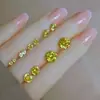 Brincos Bessie de Prata Esterlina S925 Cor Amarela Banana Cor de Pele Amarelo Diamante Moda Hélice da Orelha Unha da Orelha Furos de Orelha Livres