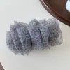 Presilha de Cabelo com Laço Fofo Estilo Coreano para Mulheres, Presilha Banana Grande Estampada de Leopardo, Presilha Twist de Organza para Meio Preso, Flor de Cabelo para Rabo de Cavalo