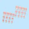 Parches Removibles para Uñas con Gradiente Rosa y Blanco Casuales, Parches para Uñas Suaves y Dulces, Productos Terminados, Uñas Portátiles de Venta Caliente Transfronteriza