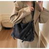 Bolsa de Ombro Jeans Grande Capacidade Casual Moda Simples Estilo Acadêmico Versátil Moda Bolsa de Viagem Bolsa Transversal