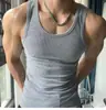 Colete de verão com fios pesados para homens branco puro em torno do pescoço para todos os jogos elástico apertado para fitness elástico absorvente de suor
