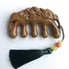 Pente de sândalo de seda dourada cabeça de pente de massagem de cinco dentes raspagem de meridianos pente de massagem multifuncional pente de massagem esculpido