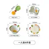 Lindo juego de cuencos de cerámica pintados a mano con diseño de dibujos animados para uso doméstico, diseño creativo, juego de vajilla pintada a mano, que incluye tazón para sopa, tazón para arroz y tazón para ensalada