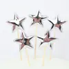 Placa Decorativa Brillante de Acrílico Pastel de Cumpleaños Adorno de Cuero Brillante Cara Estrella Amor Corona Bandera Inserto para Mesa de Postres