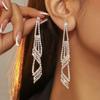 Mori Verde Fresco Elegante Lujo Brillante Diamante Pendientes Moda Femenina Geométricos Diamante Pendientes Pendientes