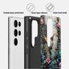 Design de Flor Tridimensional em Mármore Adequado para Capa de Celular Samsung S25, Capa Anti-Queda Samsung S24 Dois em Um