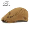 Nuevos Sombreros de Algodón para Primavera y Verano con Letras Bordadas Personalizadas, Boinas para Mujer, Sombreros Retro Británicos de Visera, Gorras de Béisbol para Hombre