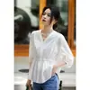 Marca Ropa Femenina de Alta Gama 2026 Nueva Moda de Verano Elegante Sencilla Estilo Oficina Manga Tres Cuartos Ceñidor de Cintura Camisa Protectora Solar