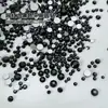 Pedras Strass Pretas de Fundo Plano para Nail Art Ss4 Leque Grande em Forma de Leque Pedras Strass Redondas Pequenas de Fundo Plano Pedras de Vidro Decorações para Unhas Atacado