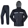 Impermeable Tela Oxford Pvc Adulto Protección Laboral Resistente al Viento Conjunto de Dos Piezas con Pantalón de Lluvia con Logo Tiras Reflectantes Engrosado