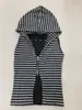 Colete com Capuz Listrado Estilo Y2K Gótico Garota Apimentada Estilo Europeu e Americano Sem Mangas Zíper Cardigan Studded Outerwear em Camadas Atacado