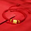 Pulsera de mujer con cuentas de transferencia de caracteres chinos de oro duro 3D de seis caracteres, colgante de cintura de hombre pequeño de oro 999, colgante del año de esta vida