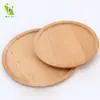 Bandeja de Madera Maciza Plato de Madera Completo Plato Japonés para Cena de Sushi Plato Redondo de Tronco de Haya Platillo Bandeja para Té Tamaño Dim Plato para Olla