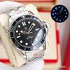 Reloj Mecánico Seamaster 300 Reloj Seamaster 300 Resistente al Agua Luminoso Reloj para Hombre Reloj Mecánico Totalmente Automático Correa de Acero Inoxidable