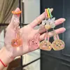 Chaveiro de Coelho com Cabeça de Desenho Animado e Glitter Pingente Exquisito para Meninas Pingente com Contas Acessórios para Carro Pingente de Alta Qualidade