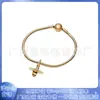 Pulsera Pandora S925 Chapada en Plata de Cobre Abeja Alto Amor Nicho DIY Lujo Ligero Moda Pulsera de Cuerda de Cuero