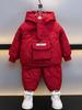1015 Conjunto de Ropa de Algodón para Niños Niños, Elegante Invierno Nuevo Modelo 2026, Forrado de Felpa y Engrosado, Sudadera para Bebé Niñas, Aspecto Atractivo
