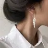 Brilhantes Folhas Borla Brincos Elegantes Ins Metal Brilhante Trigo Brincos de Alta Qualidade para Mulheres