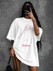 Chique Americano Design de Nicho 100% Algodão Puro Moda Manga Curta Estampada Única Estilo Hong Kong Oversized Camiseta Tendência