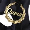 Suministro Directo de Fábrica Europa y Estados Unidos Transfronterizo Nuevos Aretes de Bambú con Letra Babygirl Personalizados Moda Redondos Grandes