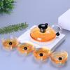 Novo Estilo Nórdico Bule Cauda de Rato Vidro Transparente Resistente ao Calor Bule de Chá Conjunto de Chá Xícara de Chá Bule para Ferver Água Filtro Preparo de Chá