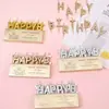 Festa de Celebridade da Internet Dourado Letras Inglesas Feliz Aniversário Feliz Aniversário Pequena Vela Decoração de Bolo Plug-In