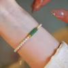 Pulsera de Bola de Circonita Brillante Versátil de Plata de Ley S925 Joyería Elegante de Nicho Pulsera Sencilla de Diamante Pequeño Accesorios de Moda