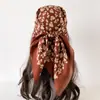 Pañuelo Cuadrado Grande de Seda Oblicua Estilo Británico 90 Estampado de Cebra Seda Moda Bufanda Chal Versátil