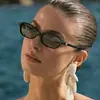 Óculos de Sol Retro Europeus e Americanos com Armação Oval Pequena para Mulheres, Óculos de Sol para Outono/Inverno, Moda Feminina ao Ar Livre, Óculos Hip Hop Individuais para Meninas Estilosas