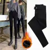 Leggings Gruesos Forrados de Polar para Mujer, Primavera y Otoño, de Cintura Alta, Elásticos, Adelgazantes, Tallas Grandes, Pantalones Skinny de Tubo