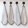 Pano de Prato Listrado com Carvão de Bambu Japonês Pano de Lavar Louça Removedor de Gordura Limpeza Doméstica Microfibra Absorvente Esfregão Cozinha Atacado
