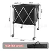 Carrito de almacenamiento de baloncesto plegable, Carrito de baloncesto de aleación de aluminio, Móvil portátil de gran capacidad, Tubo redondo reforzado